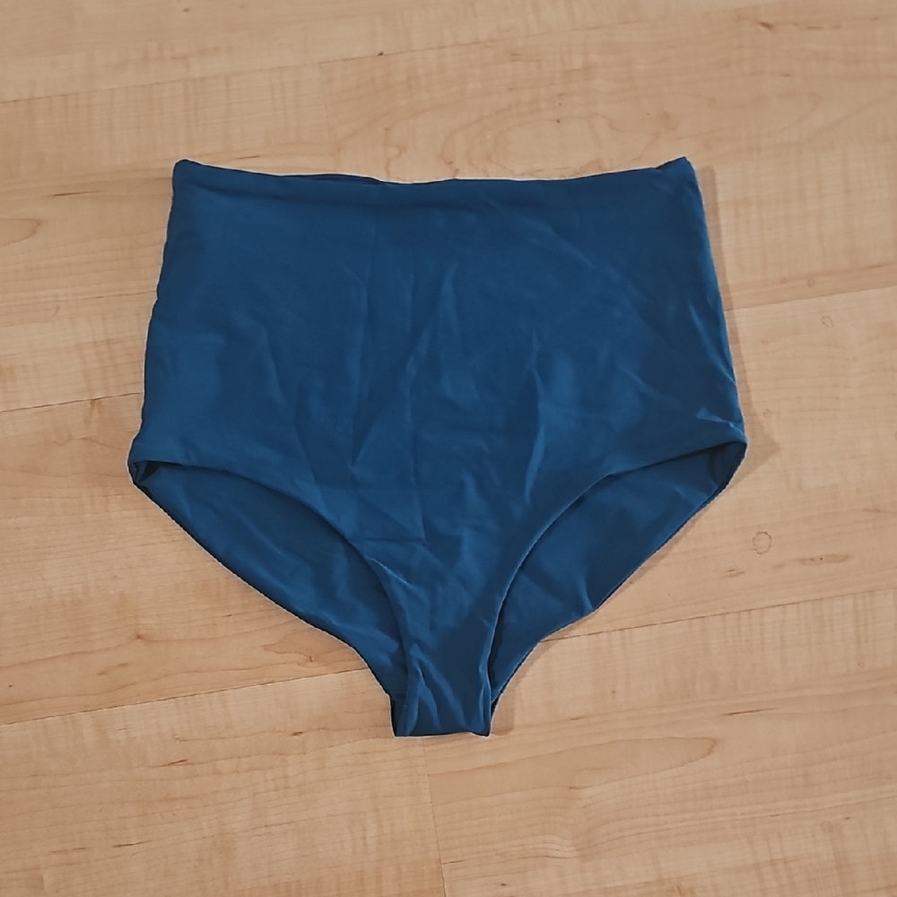 High-Waisted Blue Swim Bottoms